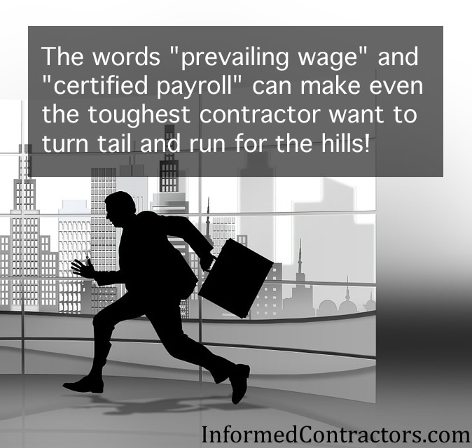 Image of man running from paying prevailing wage