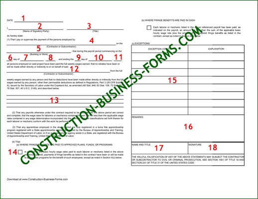 WH-348 Certified Payroll Forms - Click the image for an Excel version
